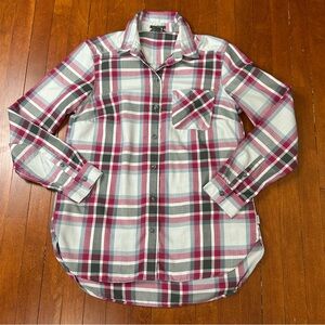 Eddie Bauer Women’s Small Travex White Plaid Long Sleeveve Button Up Hiking